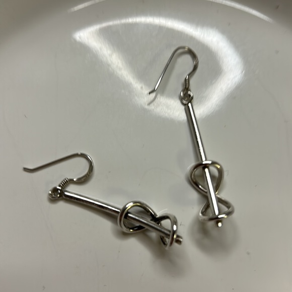Sterling Silver Infinity Drop Earrings EUC - Picture 3 of 3